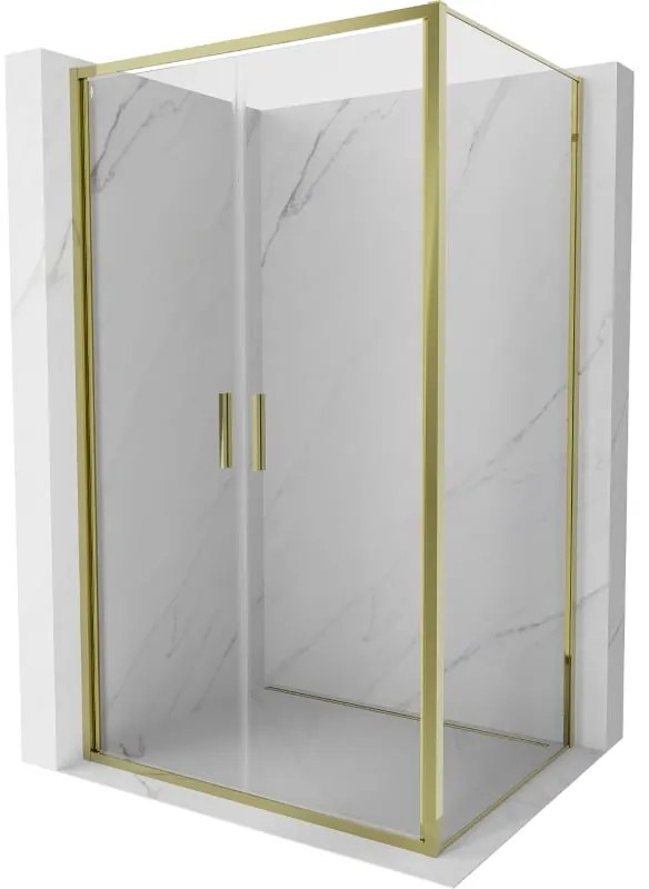 Mexen Exo kabina prysznicowa uchylna 120 x 75 cm, transparent, złota - 814-120-075-50-00