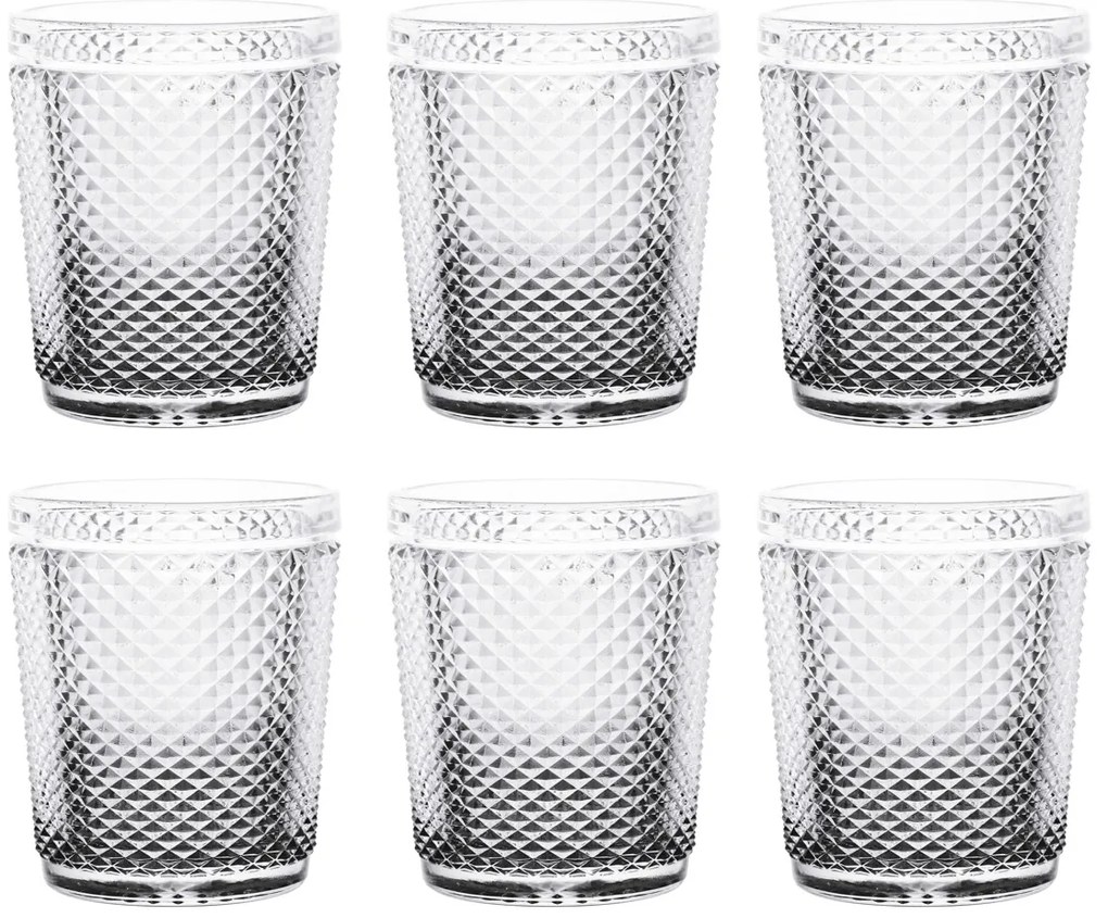 Szklanka z kryształowym wzorem, 300 ml, 6 sztuk