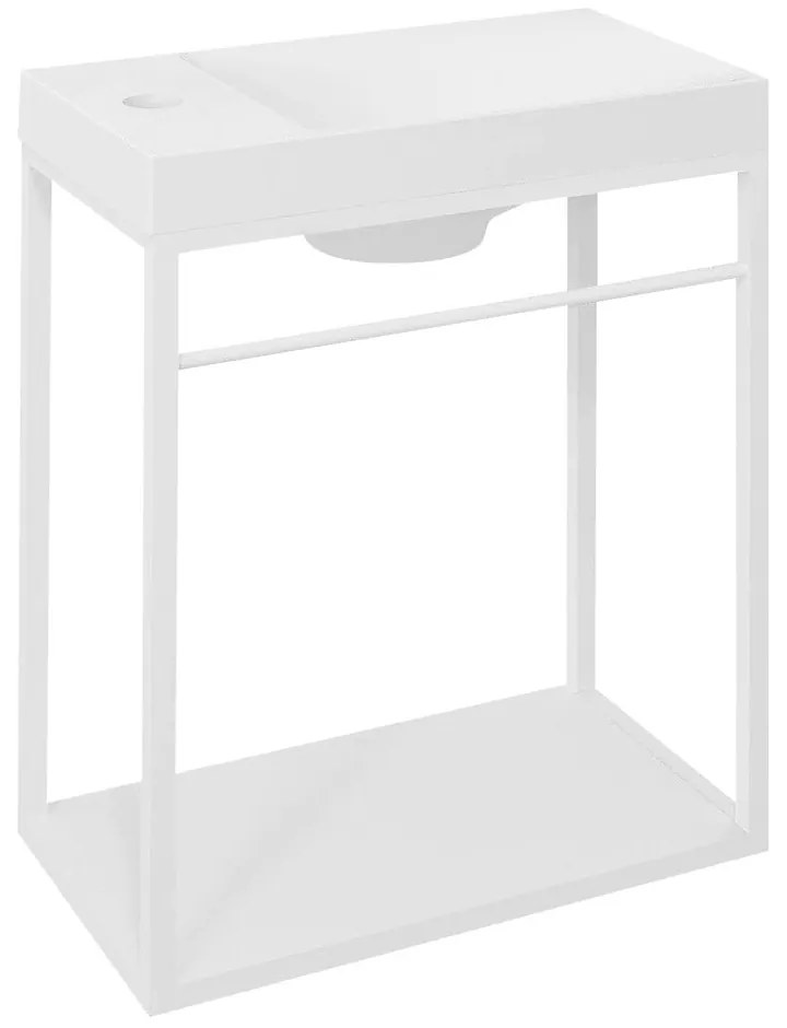 Biały metalowy wiszący stelaż bez umywalki 39,5x45 cm Crest – Sapho