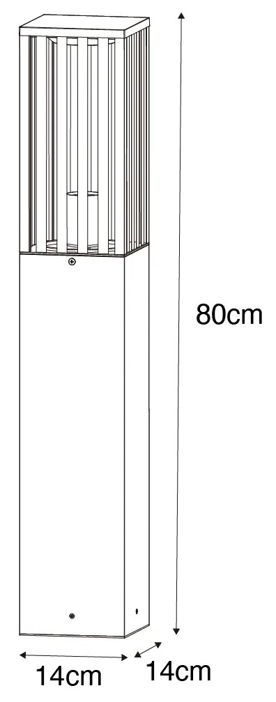 Zewnetrzna Nowoczesna lampa zewnętrzna stojąca czarna 80 cm IP44 - Dijon Nowoczesny Oswietlenie zewnetrzne