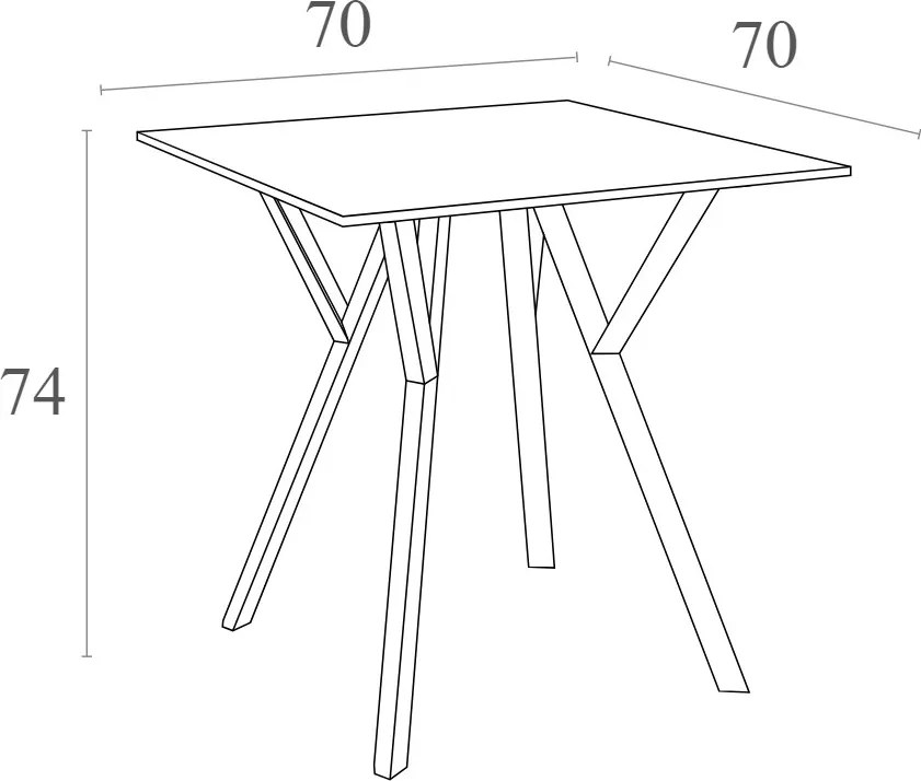 Kwadratowy stół do kawiarni i jadalni Max Table 70