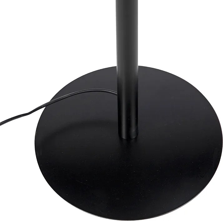 Lampa stojąca czarna z czarnym aksamitnym abażurem ze złotem 40 cm - Simplo