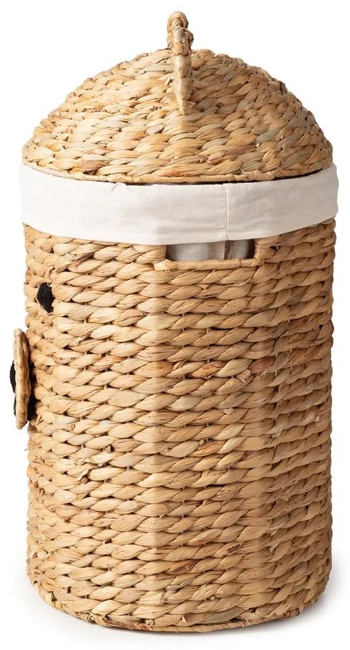 Dziecięcy kosz na zabawki z hiacyntu wodnego w naturalnym kolorze ø 30x56 cm Bear – Compactor