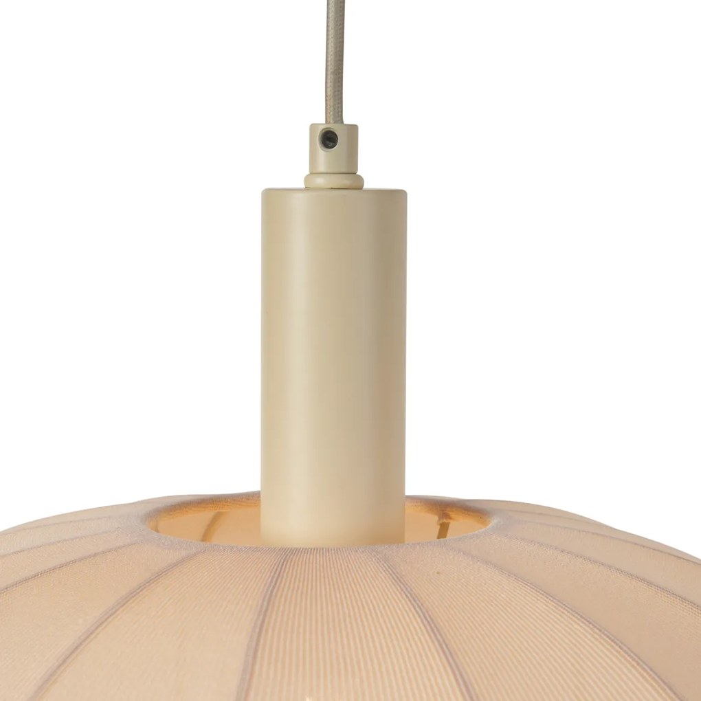 Lampa wisząca Japandi beżowa z materiałowym abażurem 2-źródła światła - BidaJapandi Oswietlenie wewnetrzne