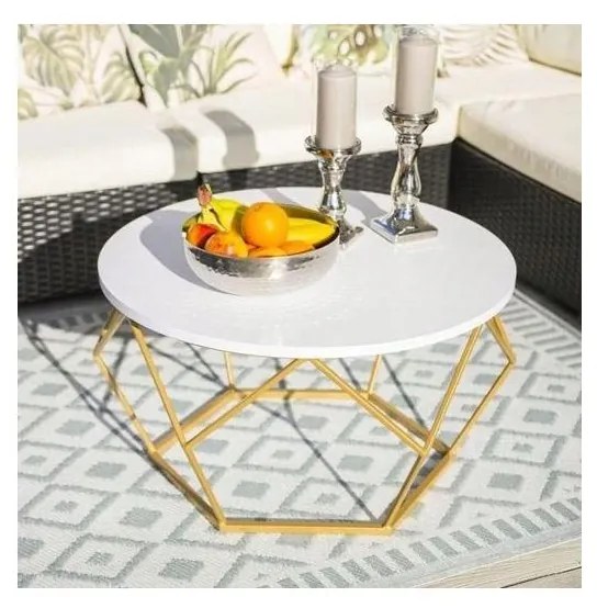 Stolik DIAMOND 40x70 cm złoty/biały