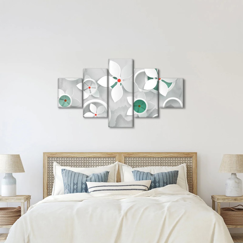 Obraz kwiatowej abstrakcji (125x70 cm)