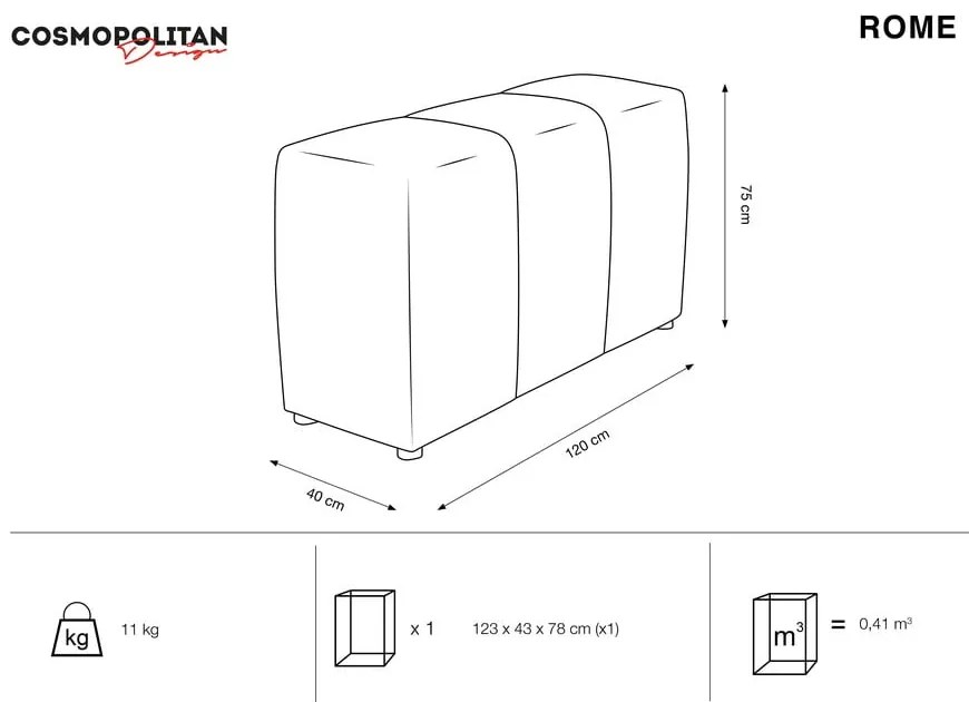 Szare oparcie do sofy modułowej Rome – Cosmopolitan Design