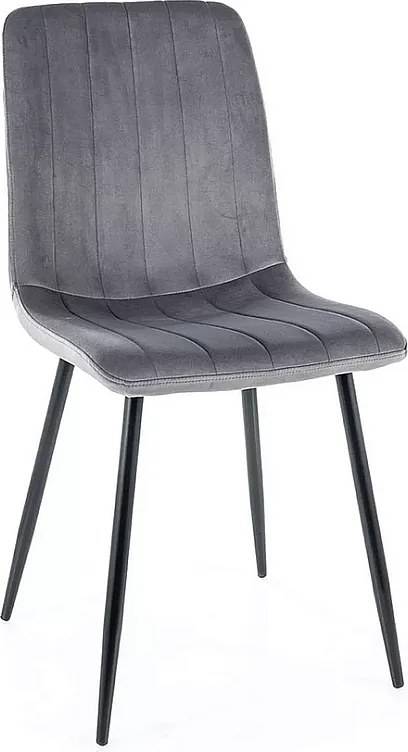 Krzesło tapicerowane ALAN VELVET szare