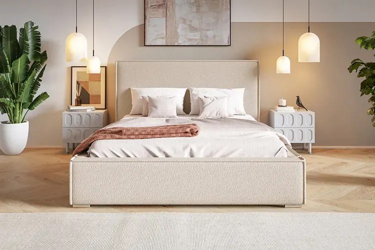 Tapicerowane łóżko z zagłówkiem 120x200 B4-F43