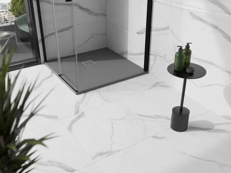 Mexen Stone+ brodzik kompozytowy kwadratowy 100 x 100 cm, szary-beton - 44611010