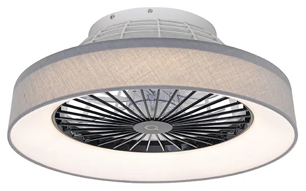 Szary Wentylator sufitowy z lampą z efektem gwiazdy 47 cm z LED ściemnialny z pilotem - Emily Nowoczesny Oswietlenie wewnetrzne