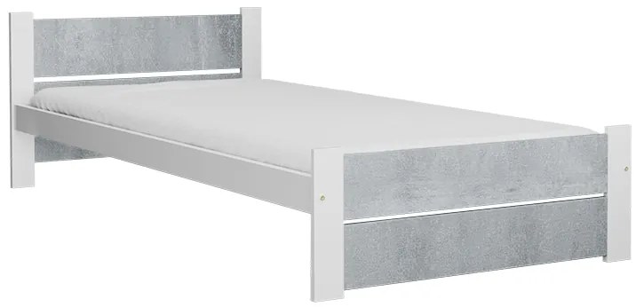 Łóżko IKAROS DOUBLE 90 x 200 cm, beton/biała Stelaż: Bez stelaża, Materac: Materac Sommera