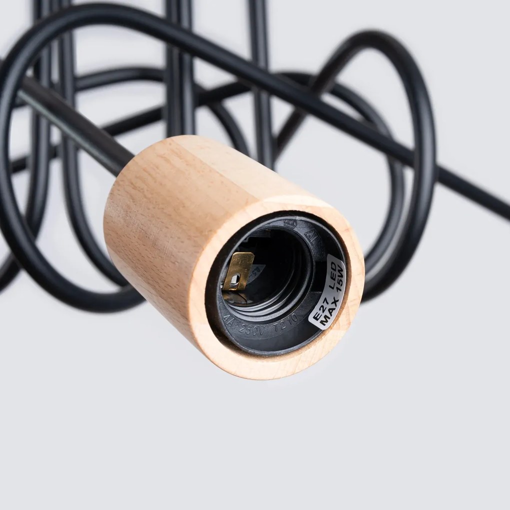 Żyrandol EMBER 5 czarny SOLLUX LIGHTING
