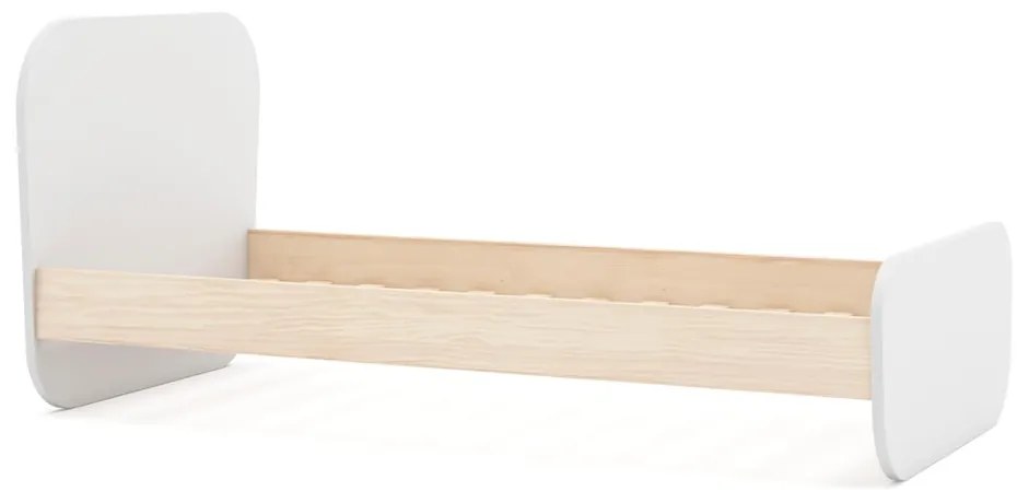 Białe łóżko dziecięce w dekorze sosny ze stelażem 90x190 cm Esteban – Marckeric