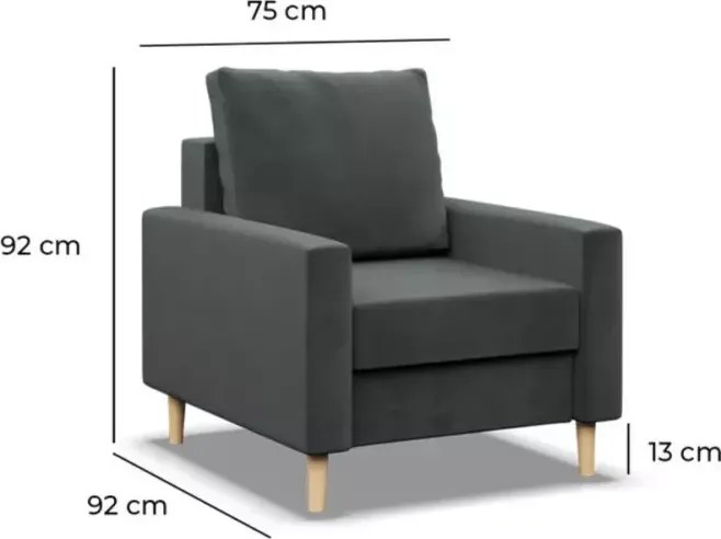 Fotel nowoczesny Stivo – wygodny, designerski, skandynawski styl, poduszka dwustronna