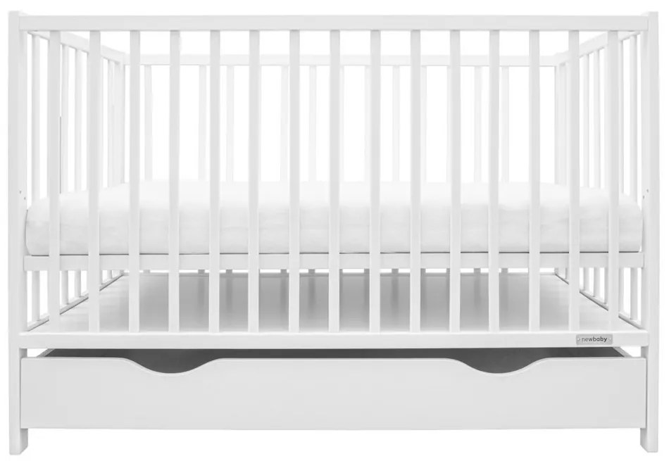 Łóżeczko New Baby Basic z szufladą, białe