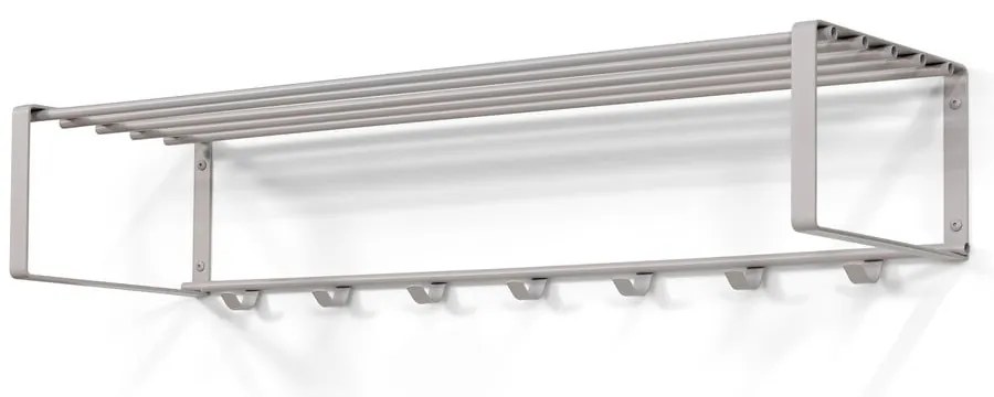 Szarobeżowy metalowy wieszak ścienny z półką Rex – Spinder Design