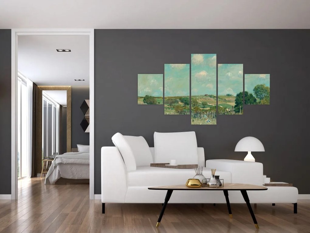 Obraz - Alfred Sisley,  Meadow, reprodukcje (125x70 cm)