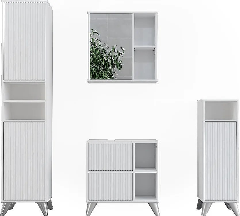 Zestaw mebli łazienkowych biały 60x30x62 leano