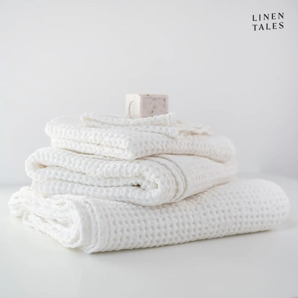 Białe ręczniki zestaw 3 szt. Honeycomb – Linen Tales
