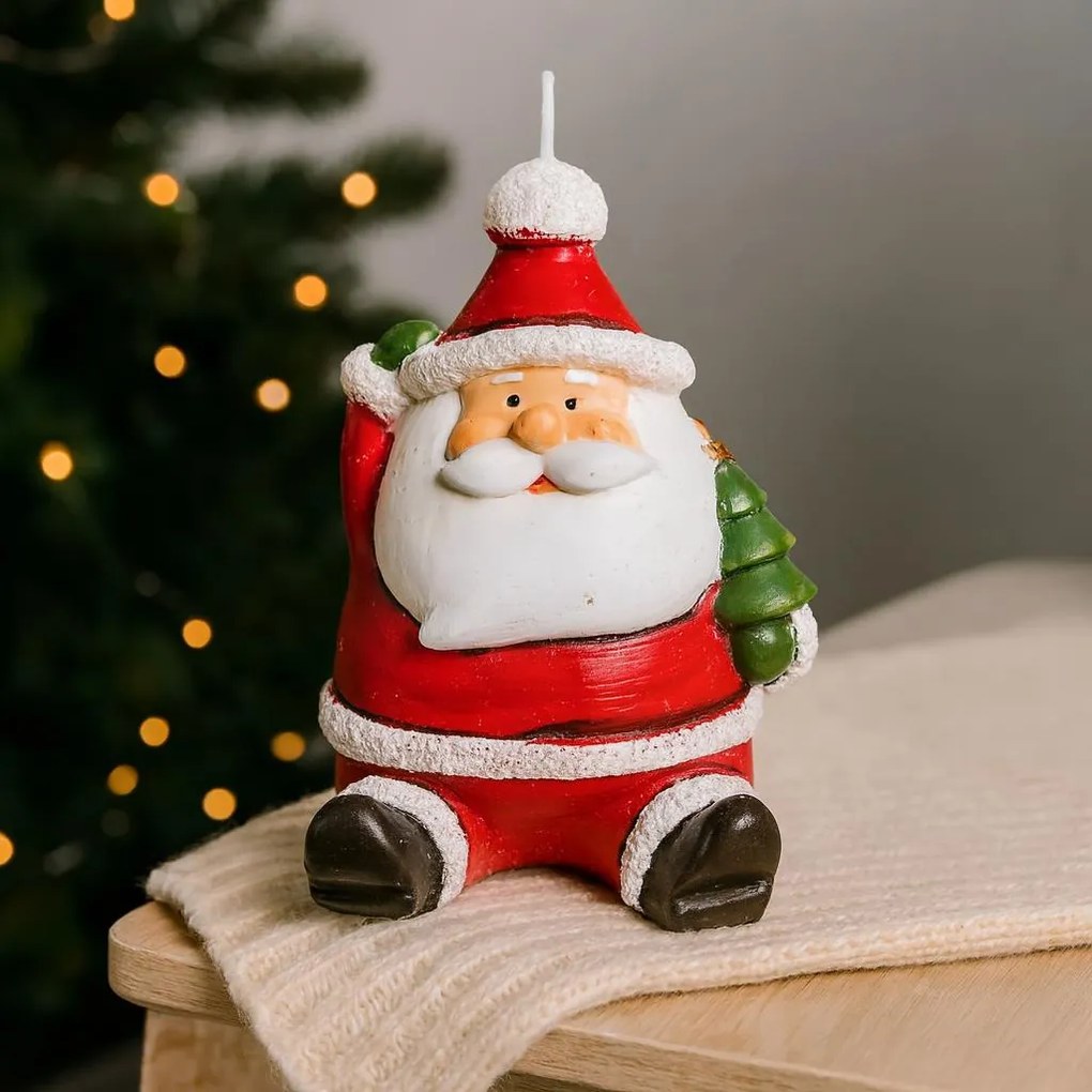 Ozdobna świeczka w kształcie Mikołaja, 120 g