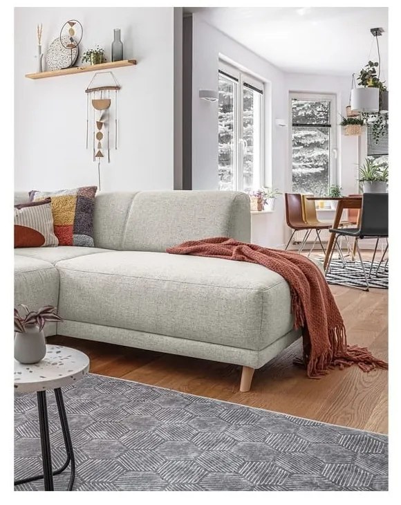 Beżowy rozkładany/ze schowkiem narożnik (prawostronny/w kształcie litery L) Classy Sophie – Miuform
