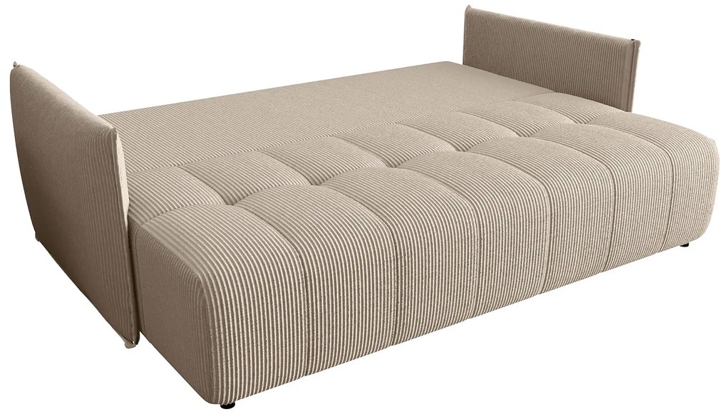 Sztruksowa rozkładana sofa w kolorze cappuccino R8-R11