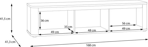 Trzydrzwiowa szafka RTV Breathtaker 170 cm, dąb Cabezone/dąb Czarny