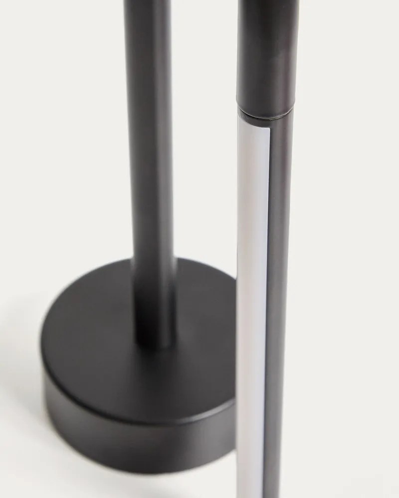 Czarna metalowa lampa stołowa LED (wysokość 30 cm) Bow – Kave Home