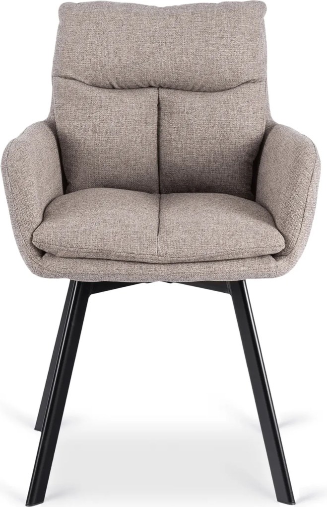 Krzesło Tapicerowane Obrotowe do Salonu CORTADO Brązowe Nowoczesne