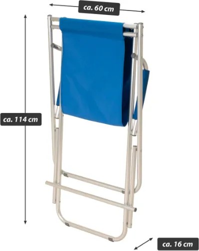 Krzesło składane, aluminium, niebieskie