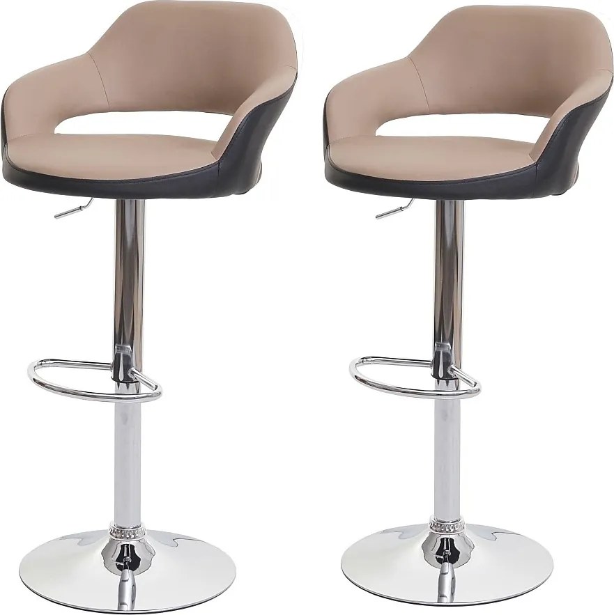 Stołek barowy MCW-F16 (zestaw 2 szt.),  taupe-black