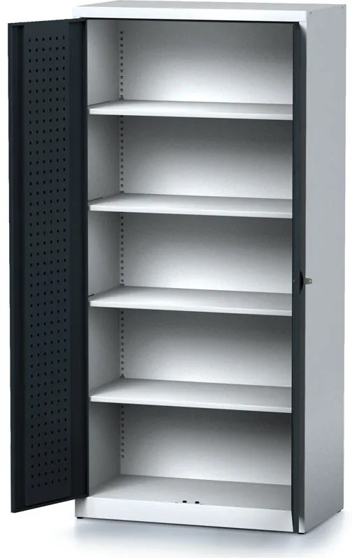 Szafa warsztatowa MECHANIC, 1950 x 920 x 500 mm, 4 półki, antracytowe drzwi