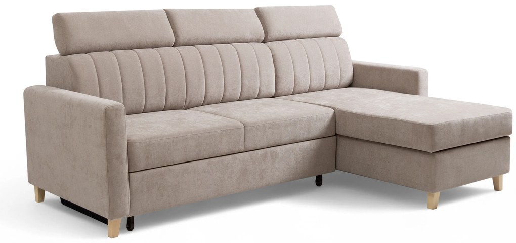 Narożnik Vario z funkcją spania uniwersalny prawo/lewostronny - beżowy szenil Wind 11