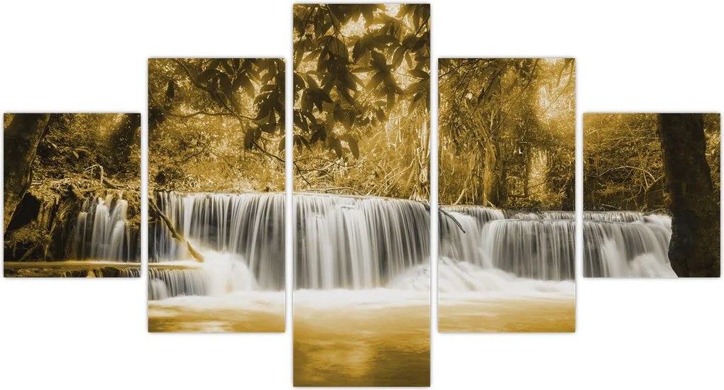 Obraz - Wodospad, vintage (125x70 cm)