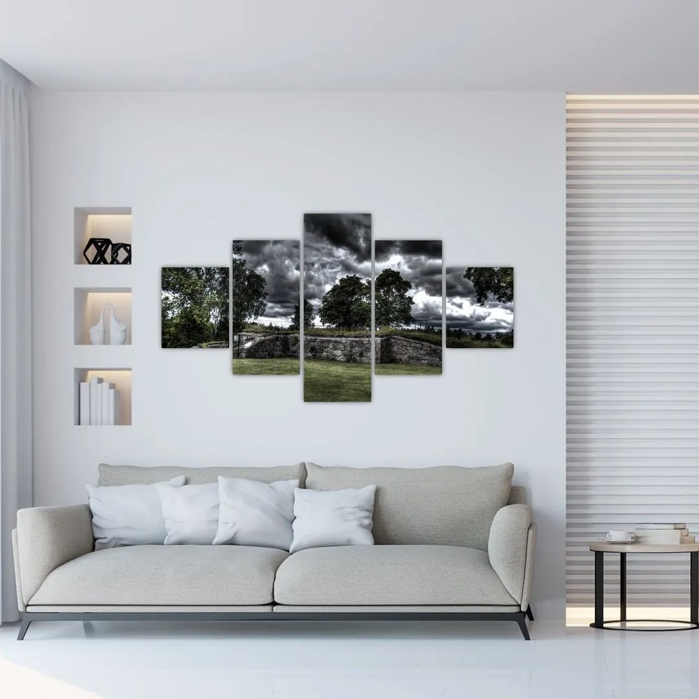 Obraz zachmurzonego nieba (125x70 cm)
