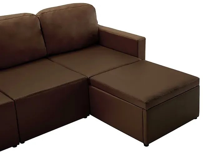 Rozkładana sofa kanapa modułowa brązowa - Odi 4Q