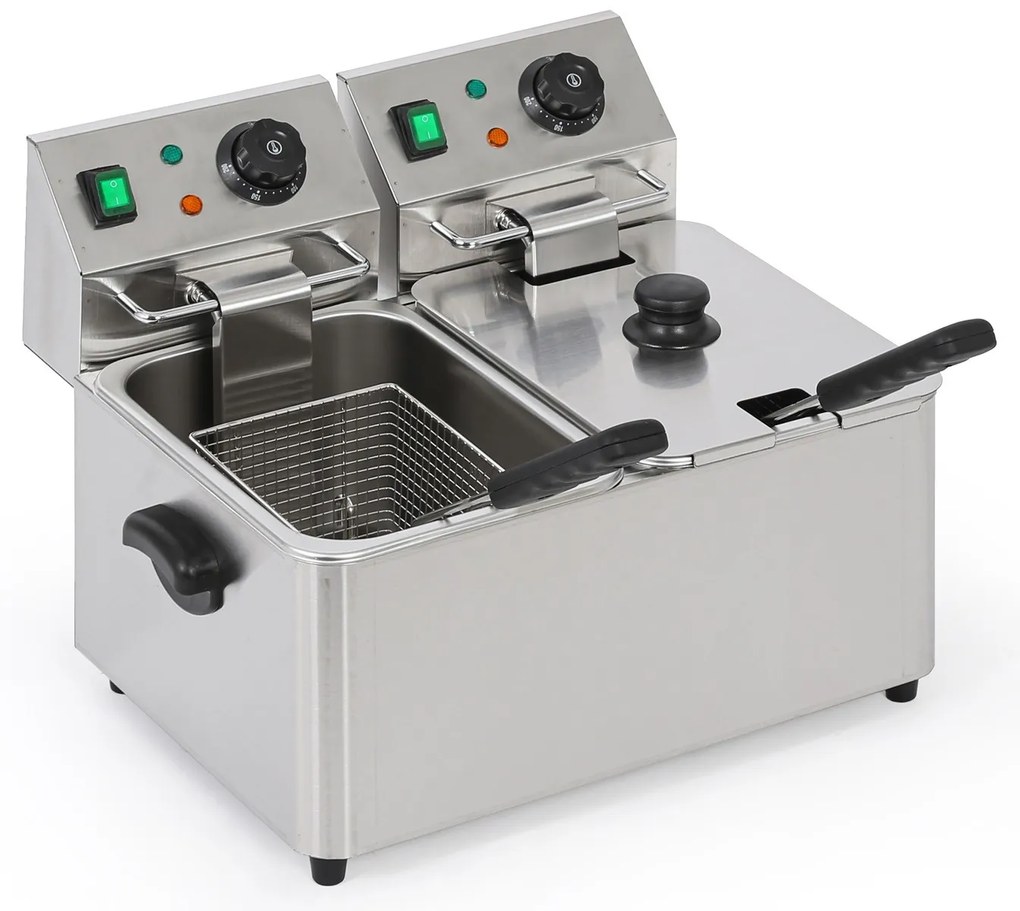 Profesjonalna frytownica elektryczna 2×4L, 2×2000W