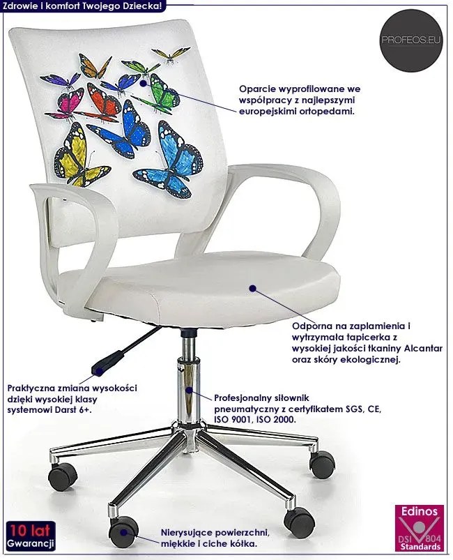 Obrotowy fotel młodzieżowy do biurka R7-L97