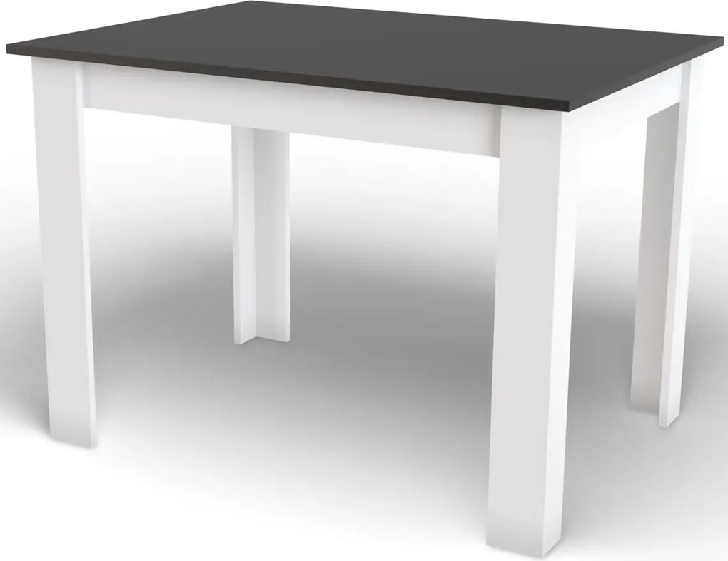 Prostokątny stół kuchenny 120x 80 cm czarny + biały A2-W96