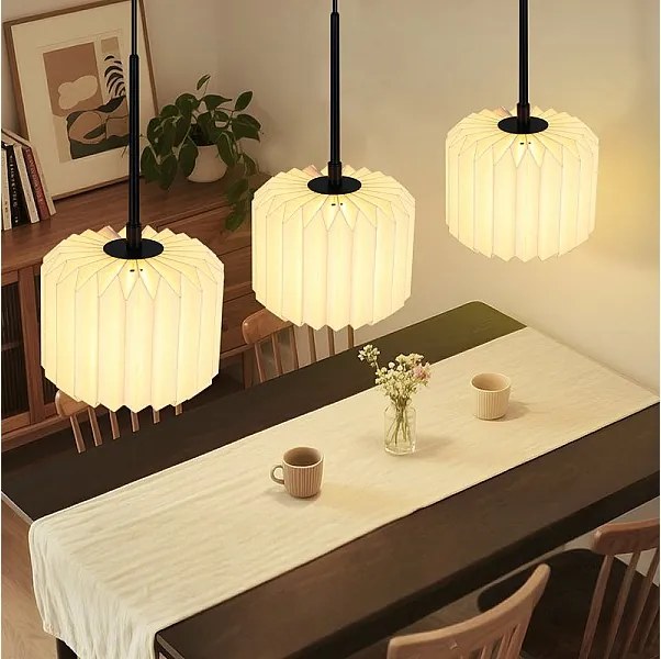 NETTLIFE Lampa wisząca Vintage Dining Table - Lampa wisząca do salonu i jadalni z 3 światłami, biała