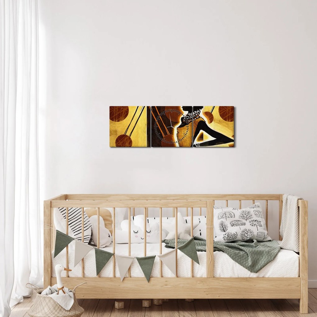 Obraz artystycznego malarstwa starożytnego (z zegarem) (90x30 cm)