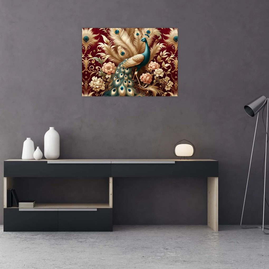 Obraz – Elegancki paw (70x50 cm)