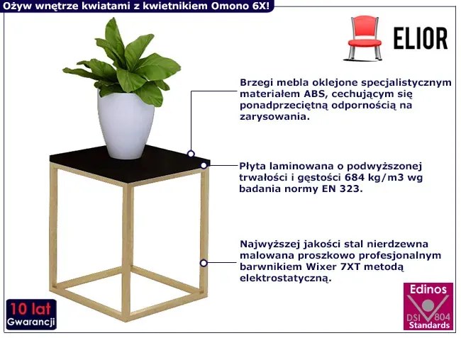 Minimalistyczny kwietnik złoty + czarny N4-M90