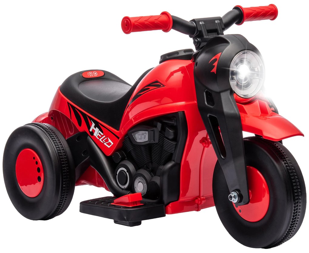 AIYAPLAY Motocykl Dla Dzieci Elektryczny, 6V Motocykl Dla Dzieci z Muzyką, Bąbelkami 2,5-3 km/h, dla Dzieci w Wieku 2-5 lat