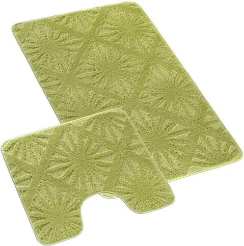 Bellatex Zestaw dywaników łazienkowych Bany z wykrojem Promień jasnozielony, 60 x 100, 60 x 50 cm