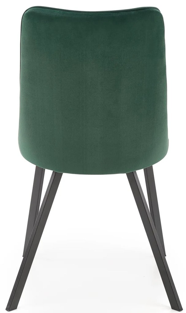 Krzesło ciemny zielony velvet, K450 nowoczesne, loftowe, wygodne, BLUVEL 78
