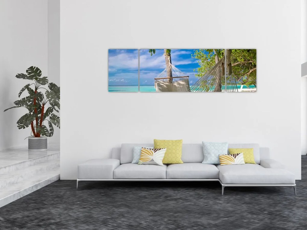 Obraz - Hamak na plaży (170x50 cm)