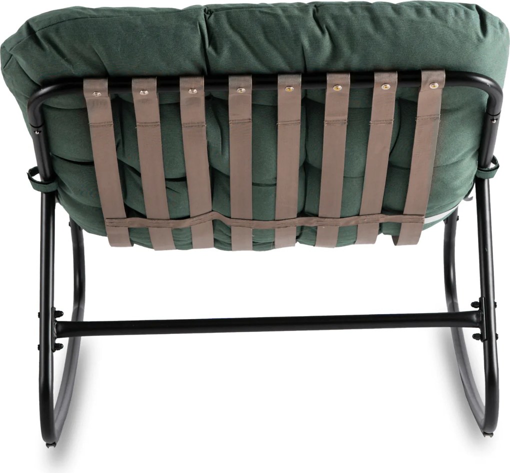 Fotel Bujany Ogrodowy AURORA na Płozach Zielony Nowoczesny