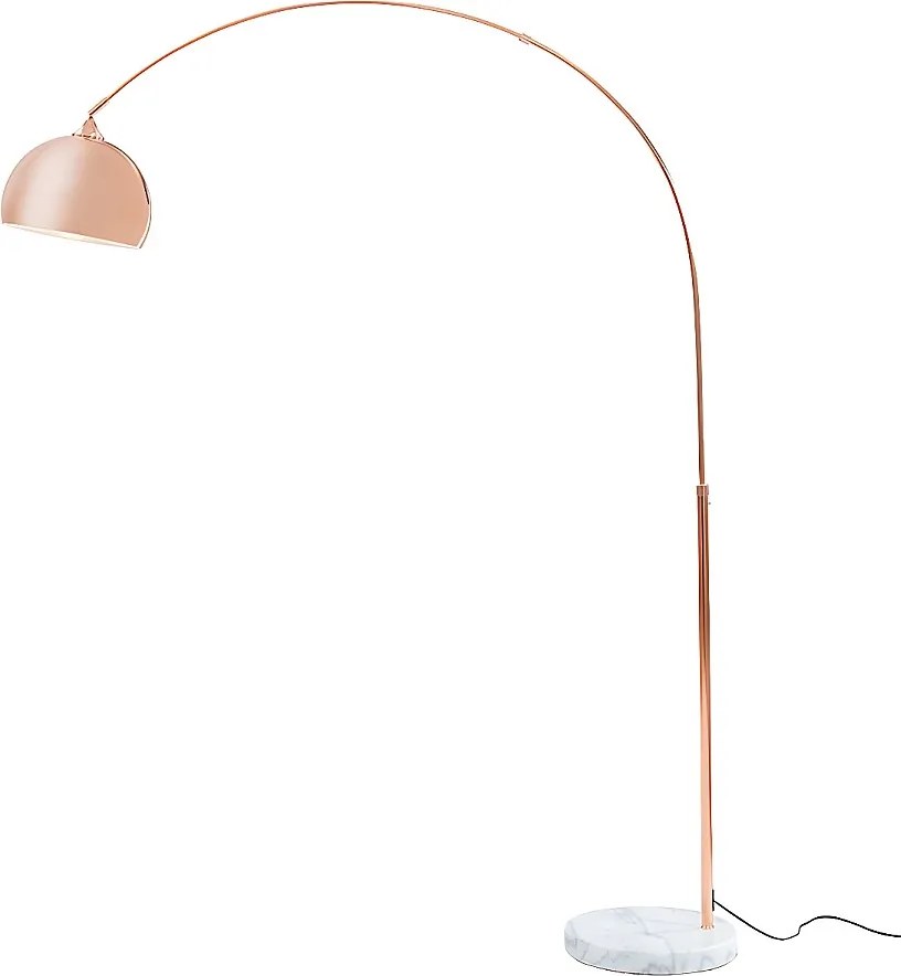 Duża lampa podłogowa w stylu art déco OMBRAGE - Metal i marmur - wys. 180 cm - Miedziany